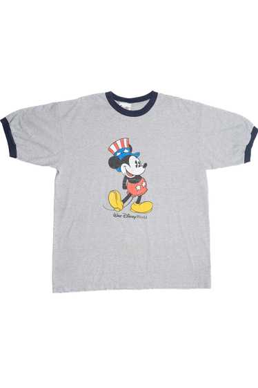 Vintage Patriotic Mickey Mouse Ringer Walt Disney… - image 1