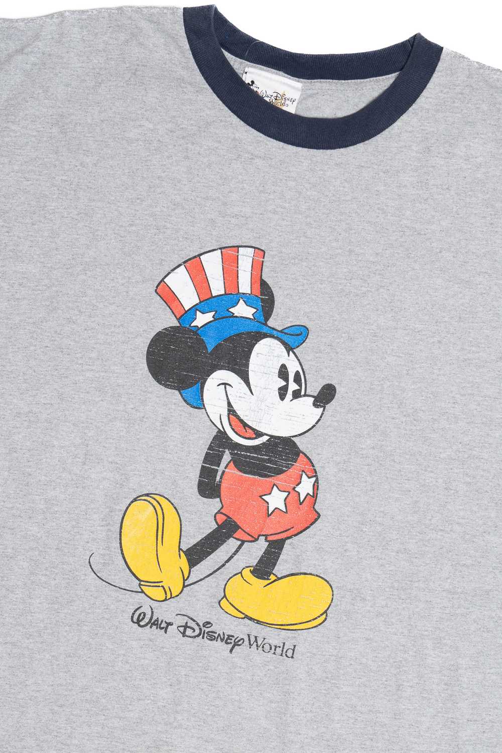 Vintage Patriotic Mickey Mouse Ringer Walt Disney… - image 2