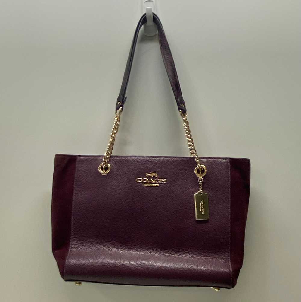 Coach Pebble Leather Cammie Chain Shoulder Tote B… - image 1