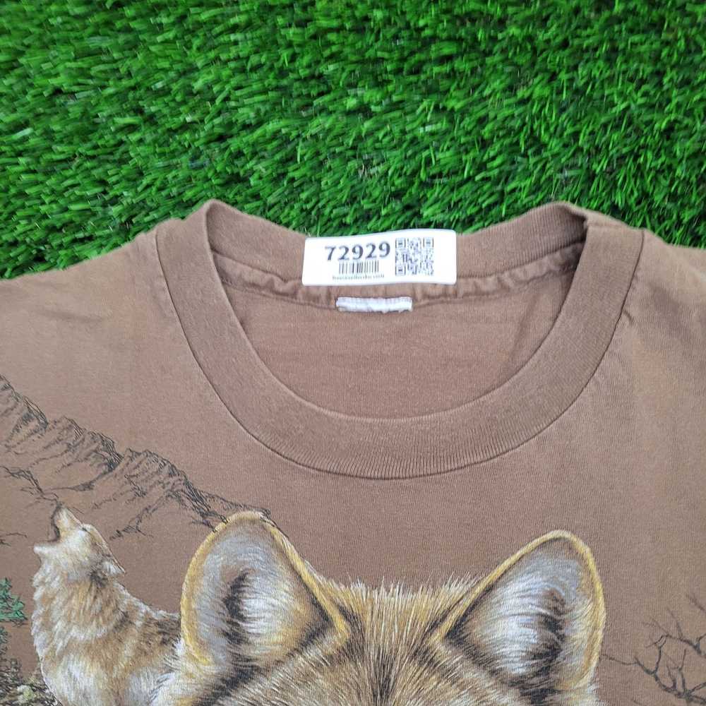 Other Vintage 90s Wolf Shirt 2XL 25x28 Faded Brown - image 12