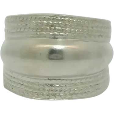 Sterling Silver Wide Band Ring - Size 8 - image 1