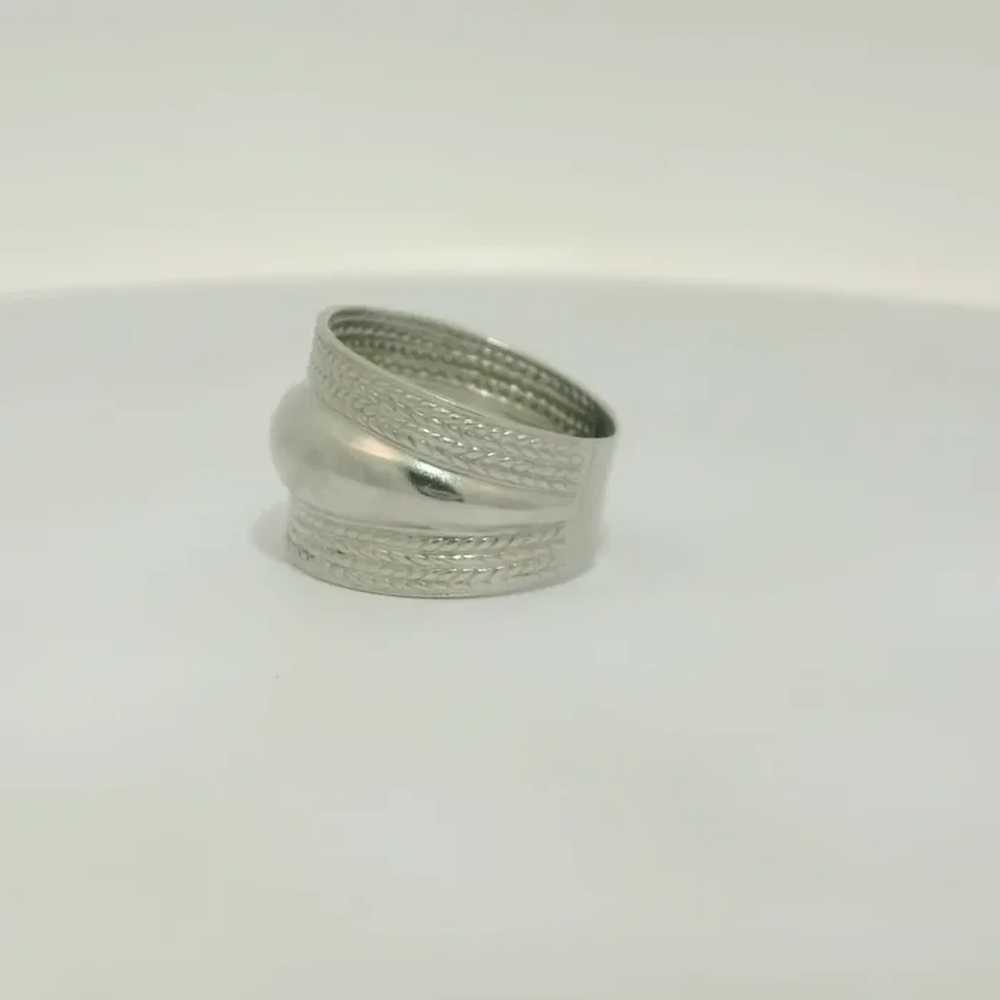 Sterling Silver Wide Band Ring - Size 8 - image 3