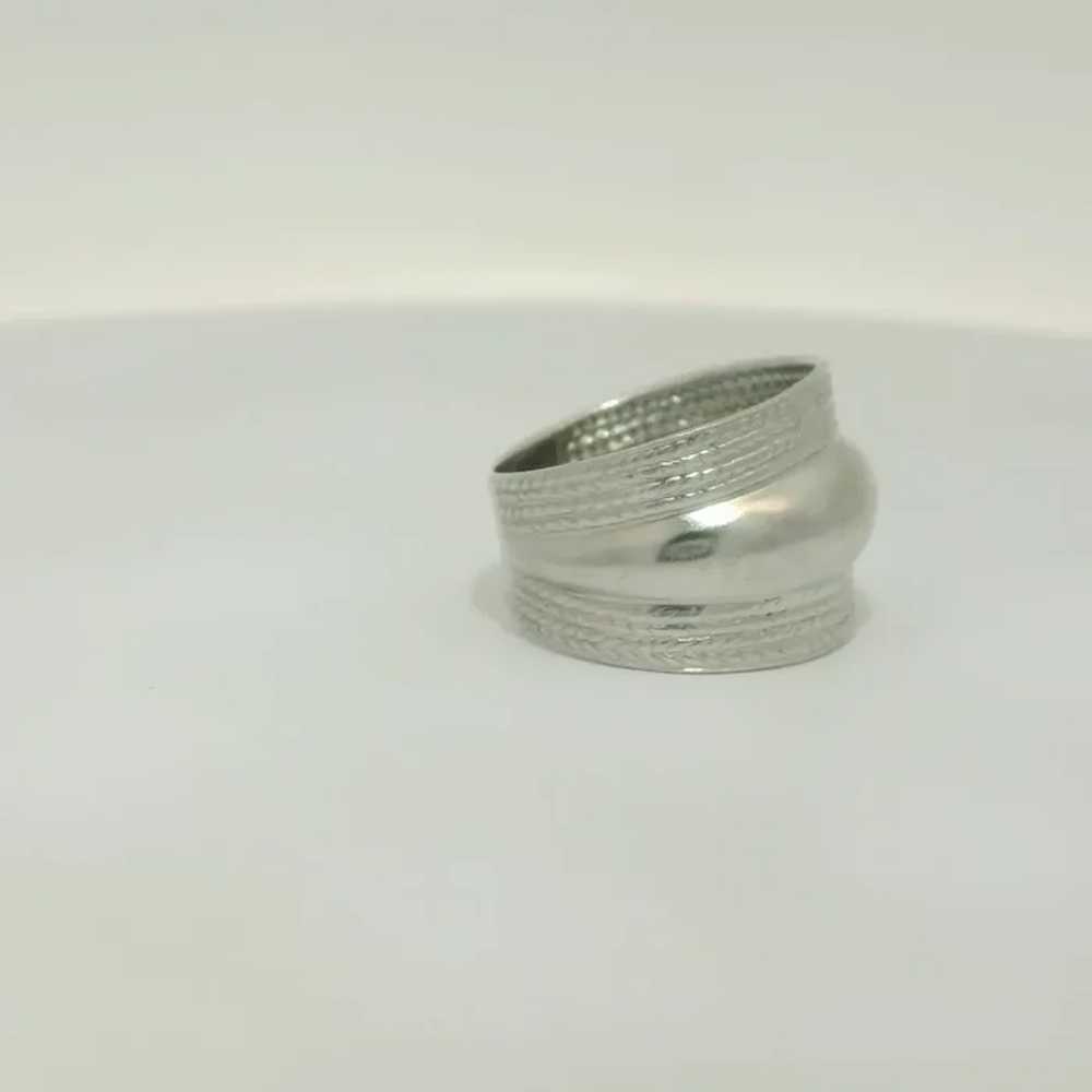 Sterling Silver Wide Band Ring - Size 8 - image 4