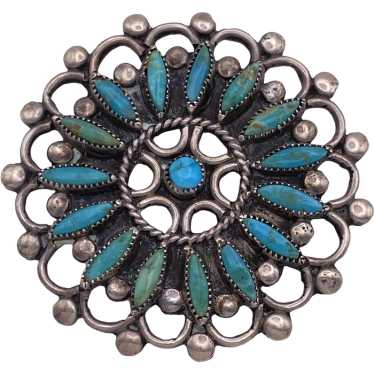 Vintage Native American Crafted Brooch Pin Sterli… - image 1