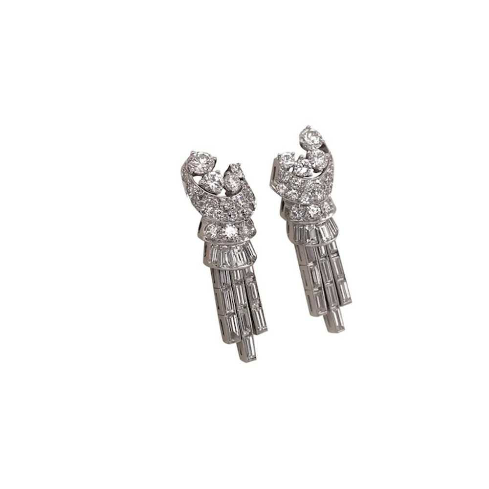 Platinum Diamond Earrings - image 3