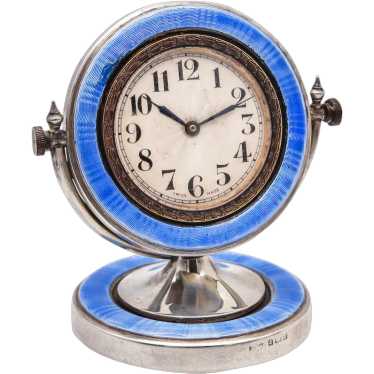 AARON L. DENNISON 1929 Art Deco Guilloche Blue Ena