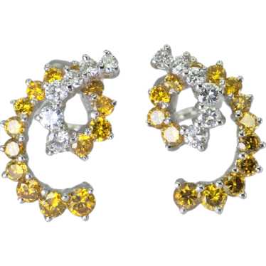 18k (750) White Gold Natural Fancy Yellow and Whit