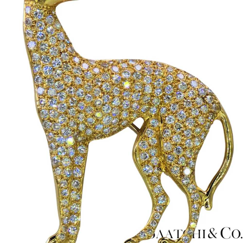 18k (750) Yellow Gold Natural Diamond Dog shape P… - image 5