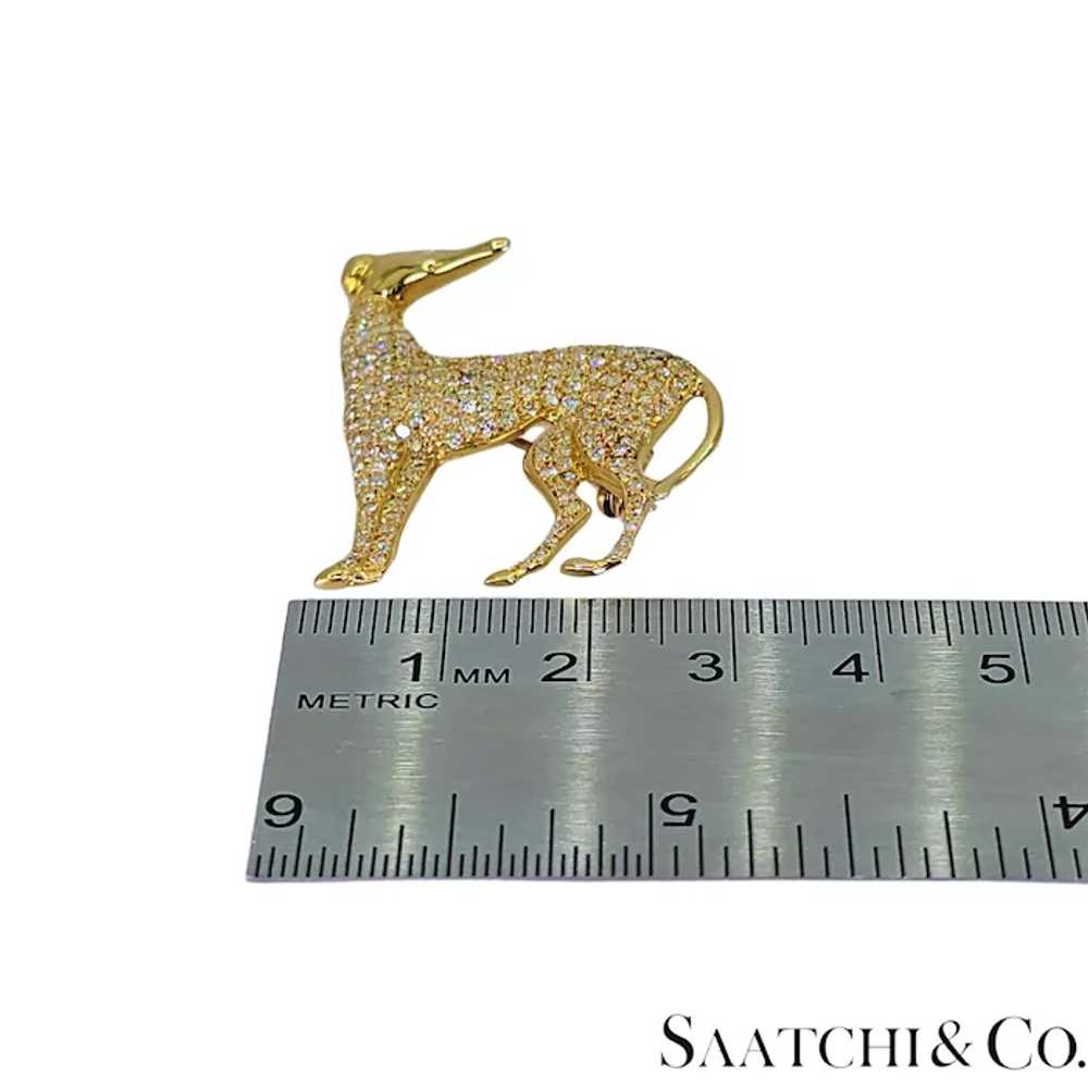 18k (750) Yellow Gold Natural Diamond Dog shape P… - image 9