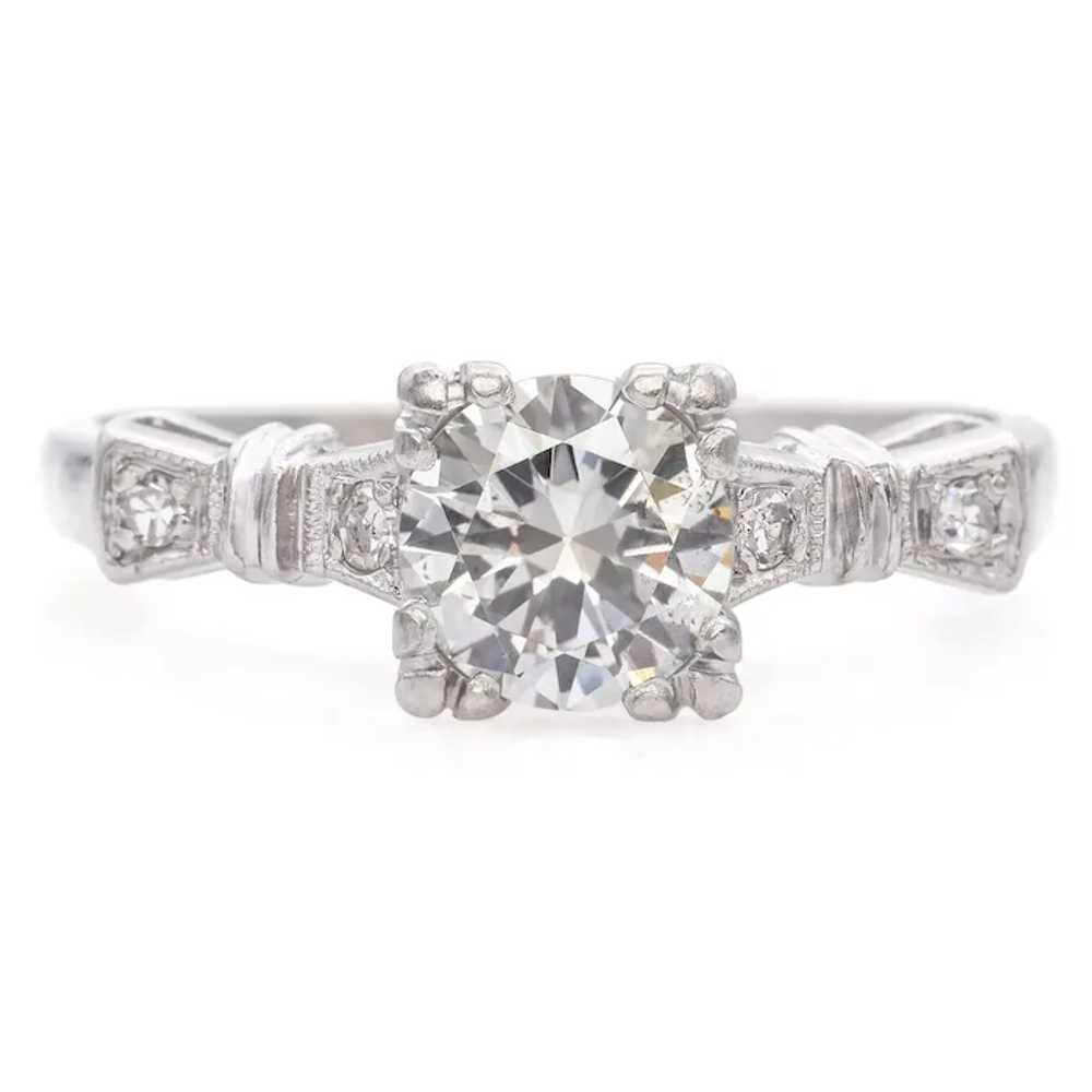 Vintage Platinum 0.79 TCW Diamond Engagement Ring - image 2