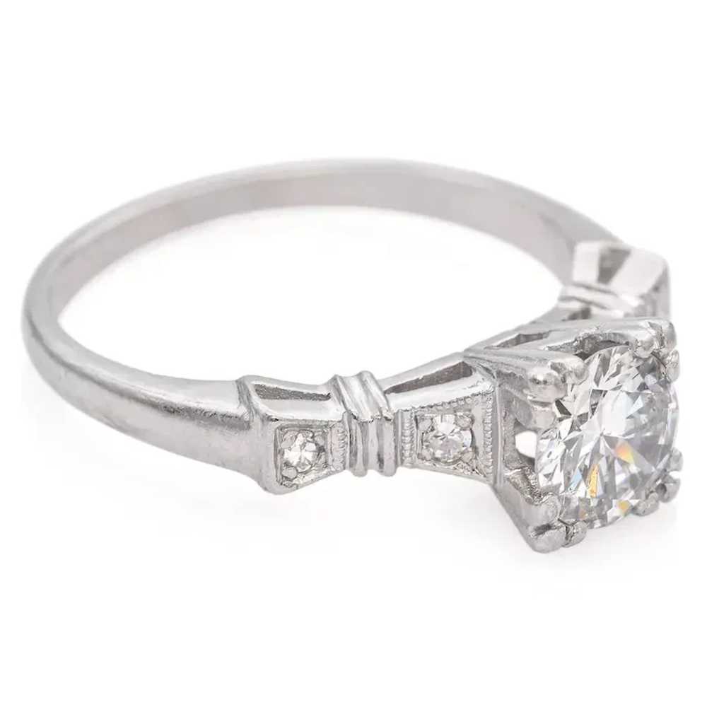 Vintage Platinum 0.79 TCW Diamond Engagement Ring - image 4