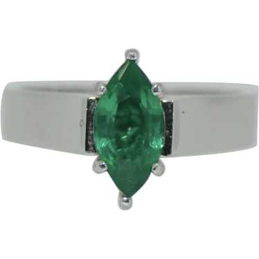 Platinum & 18K Green Tourmaline Ring