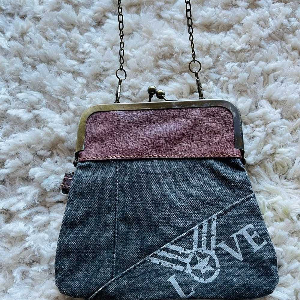 Mona B Vintage Recycled Canvas Wristlet Crossbody… - image 4