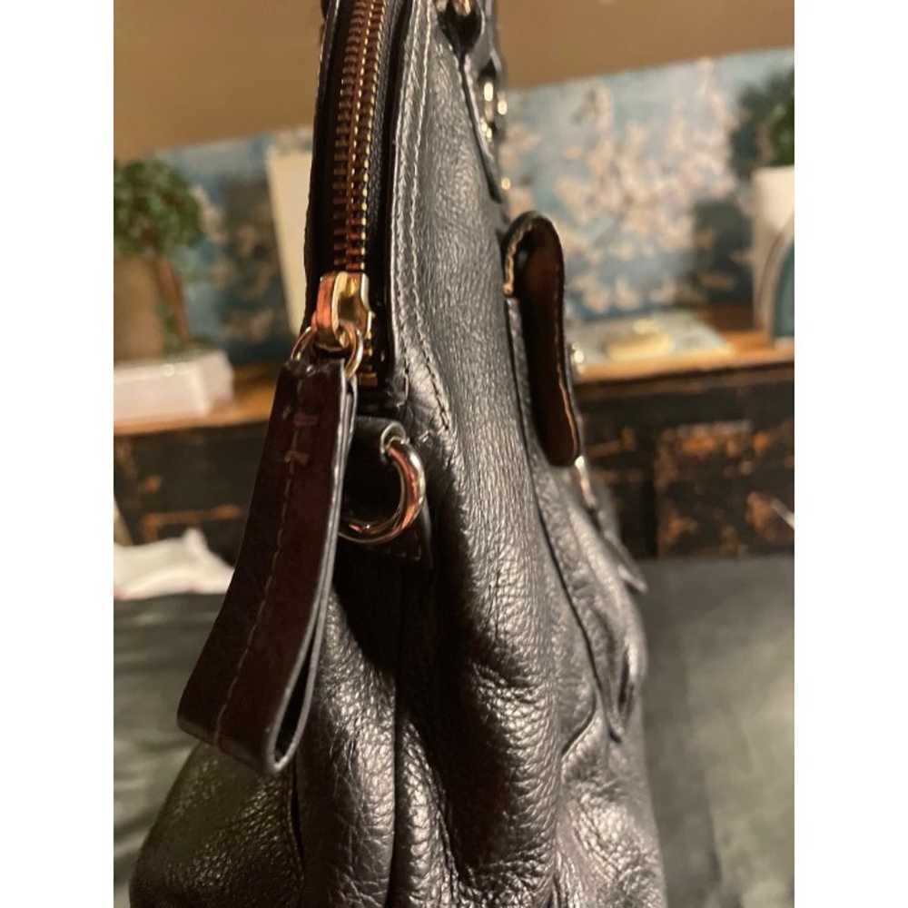 LC Leather satchel w/crossbody strap - image 3