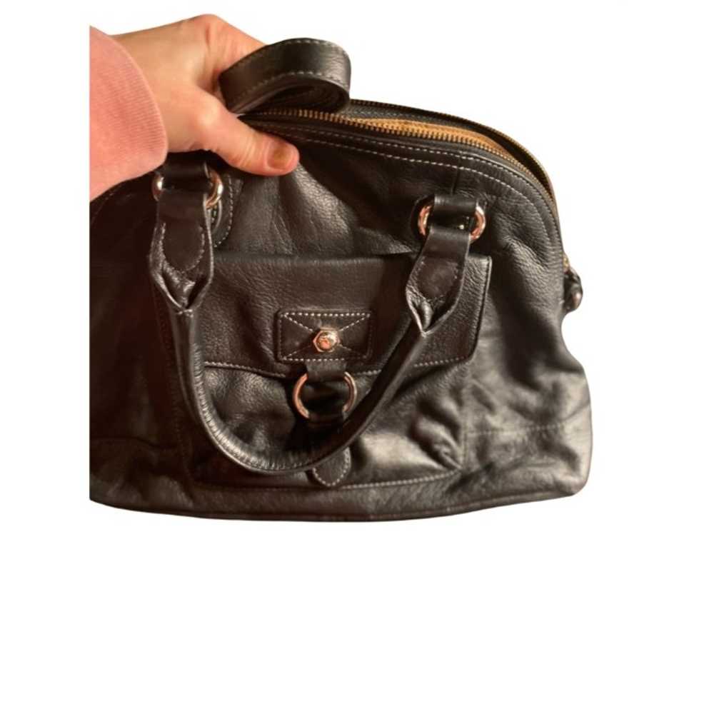 LC Leather satchel w/crossbody strap - image 4