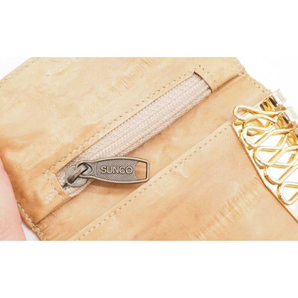 Vintage Sunco Eel Skin Leather Key Wallet w/ Gold… - image 5