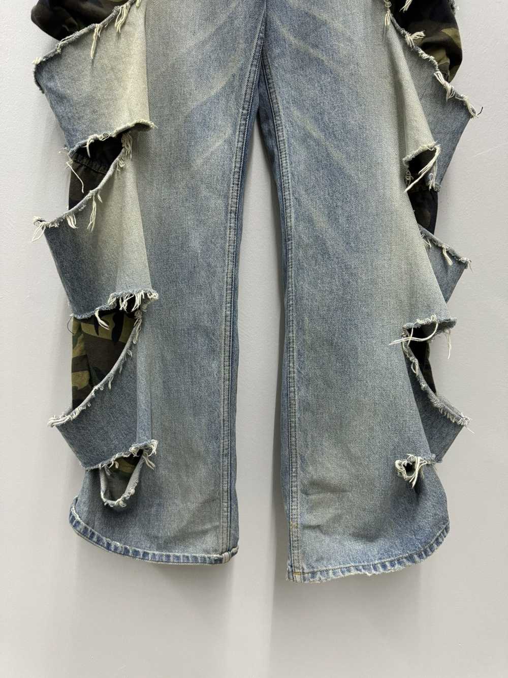 Balenciaga FW21 SLASHED CAMO DENIM JEANS - image 4