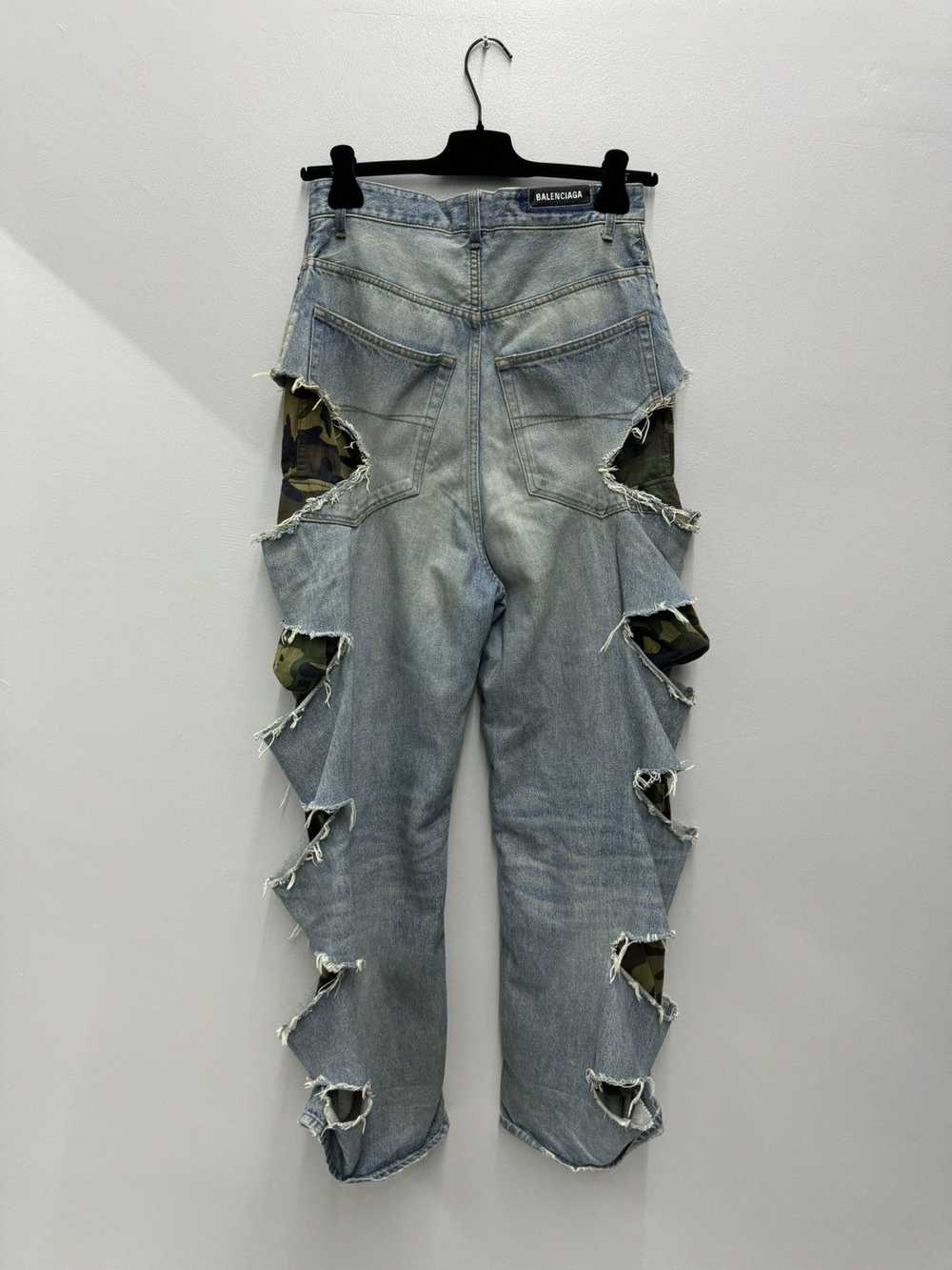 Balenciaga FW21 SLASHED CAMO DENIM JEANS - image 5