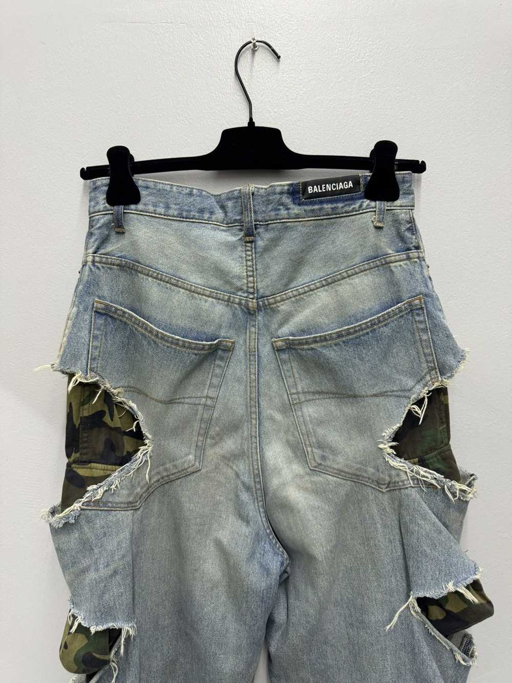 Balenciaga FW21 SLASHED CAMO DENIM JEANS - image 6