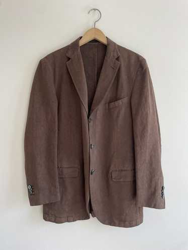 Boglioli Boglioli "Coat" Linen Blend Dyed Brown Sp