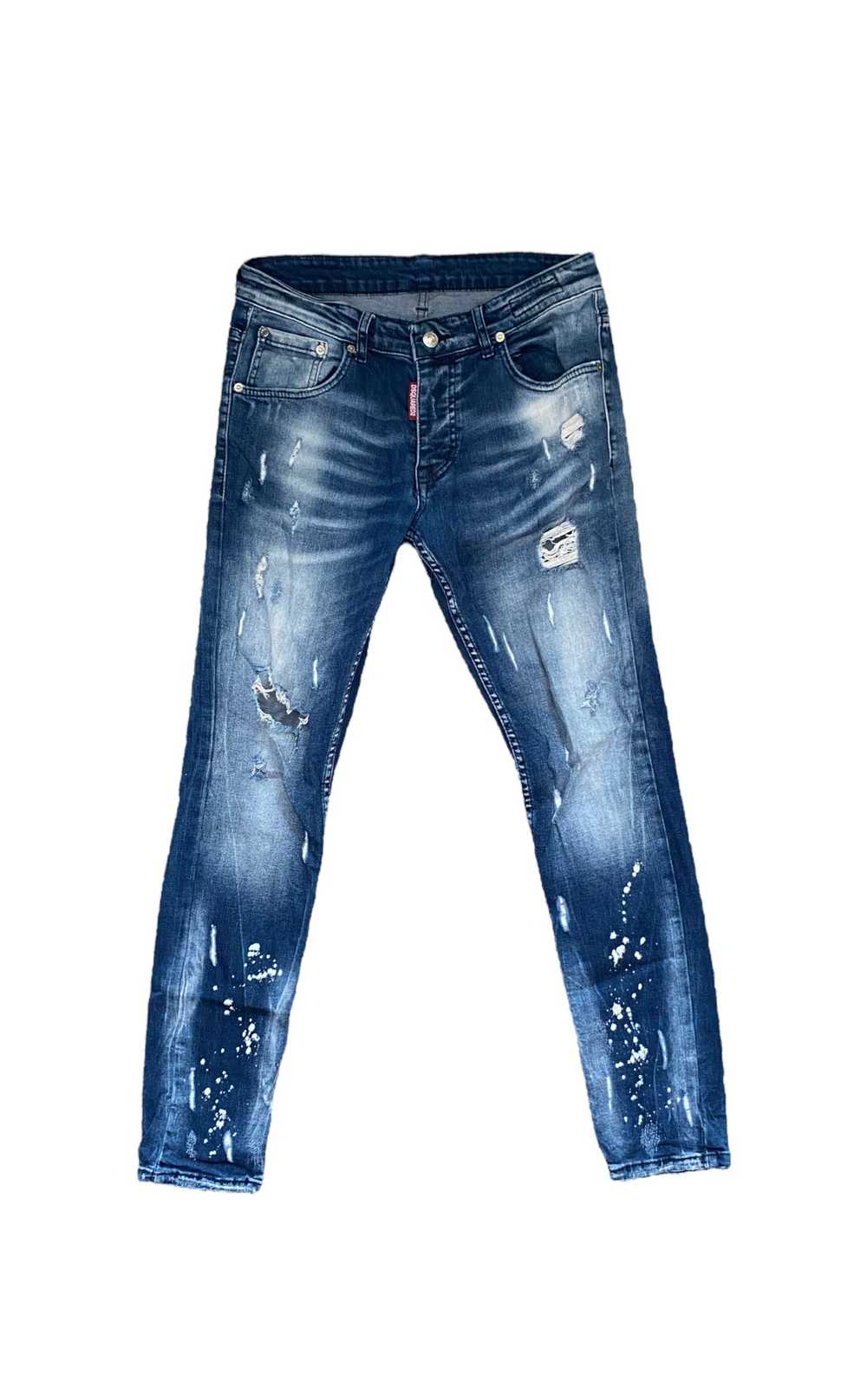 Dsquared2 Paint splattered slim fit distressed je… - image 1