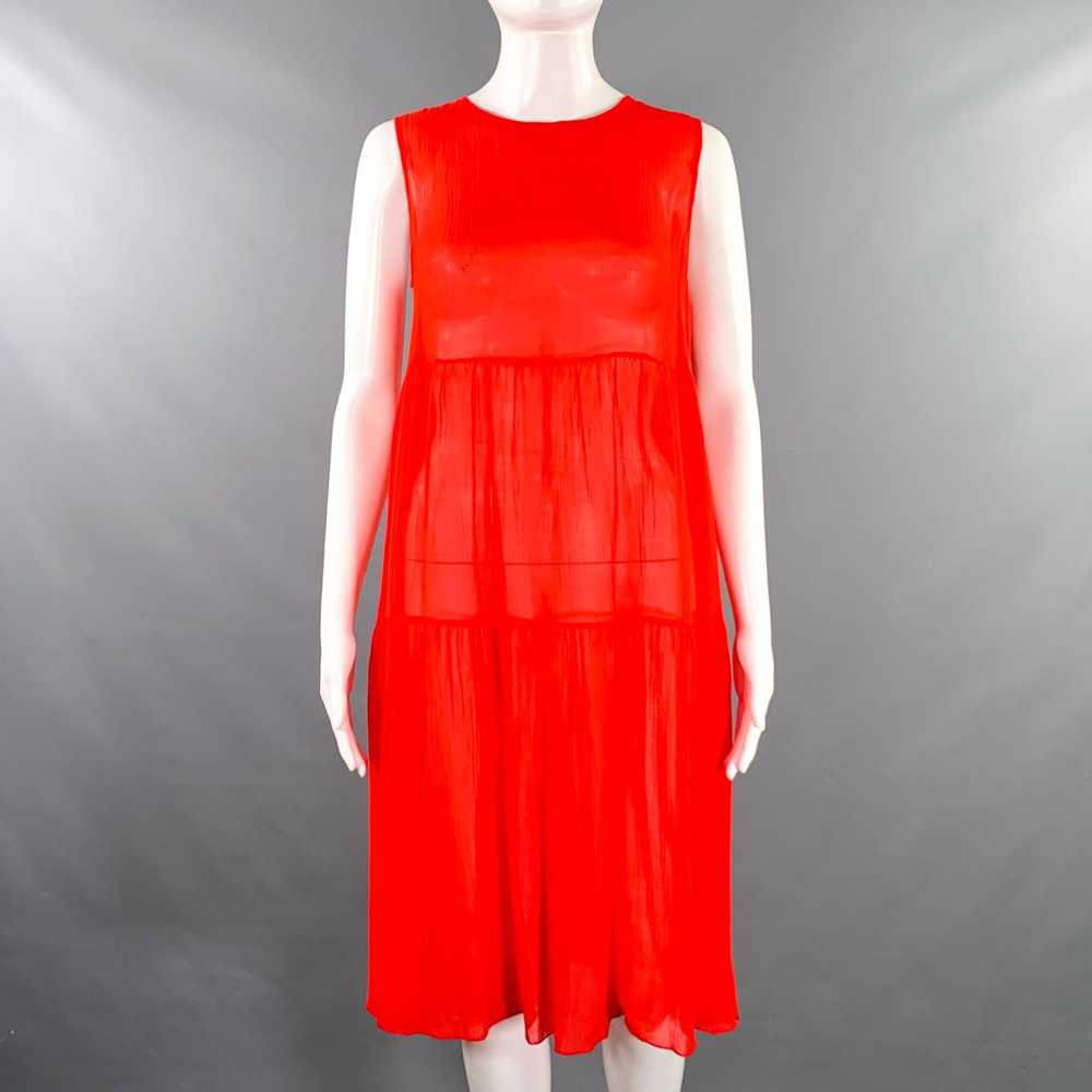 Max Mara Red See Through ALine Dress - image 1