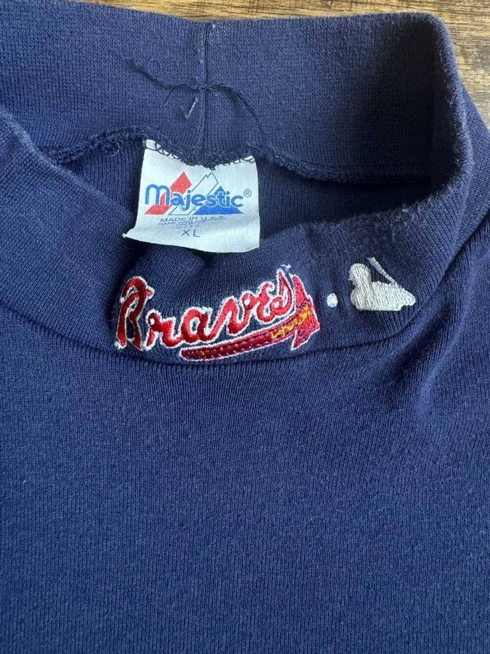 Majestic Vintage Atlanta Braves Mock Neck Shirt X… - image 2