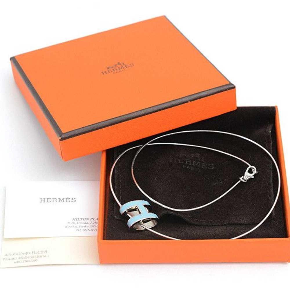 Hermes Hermes Hermes Pop H Logo Silver 925 Neckla… - image 10