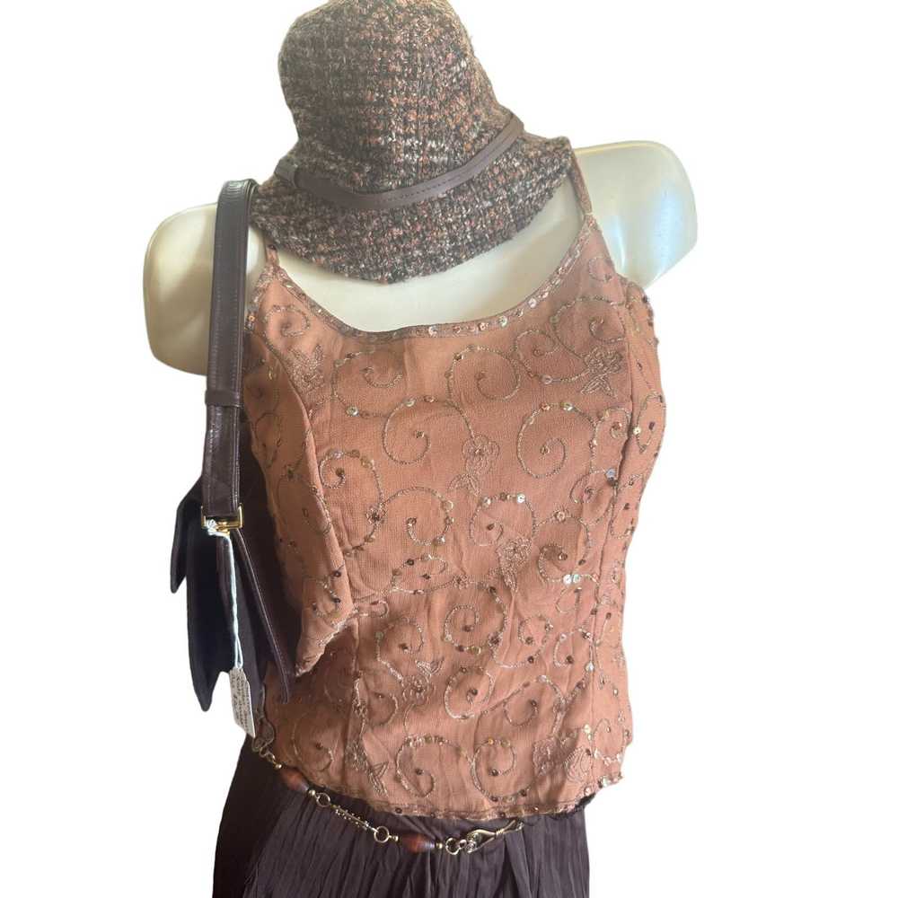 Vintage Vintage 90s Opera Sequined Cami Tank-Top - image 1