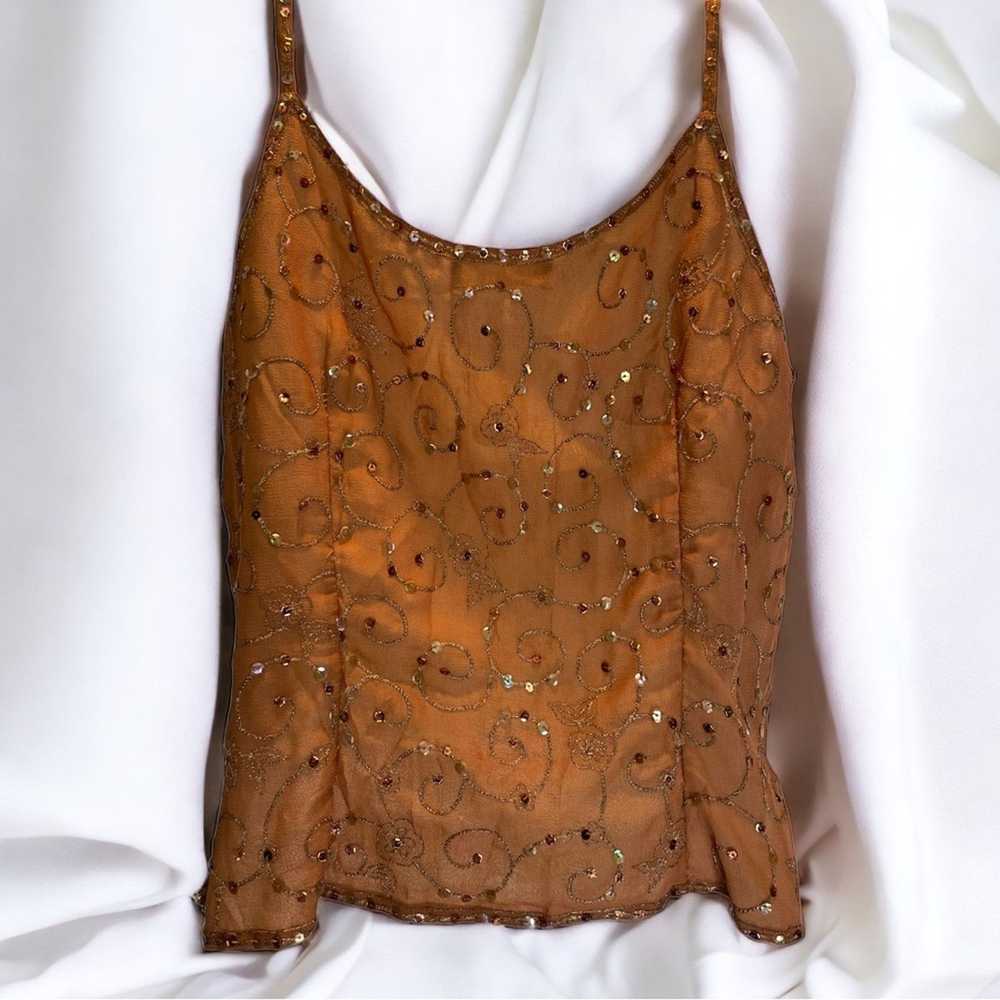 Vintage Vintage 90s Opera Sequined Cami Tank-Top - image 6