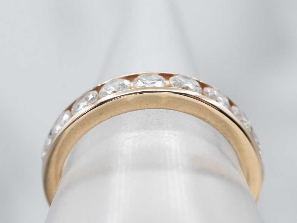 Unisex Channel Set Diamond Wedding Band - image 4