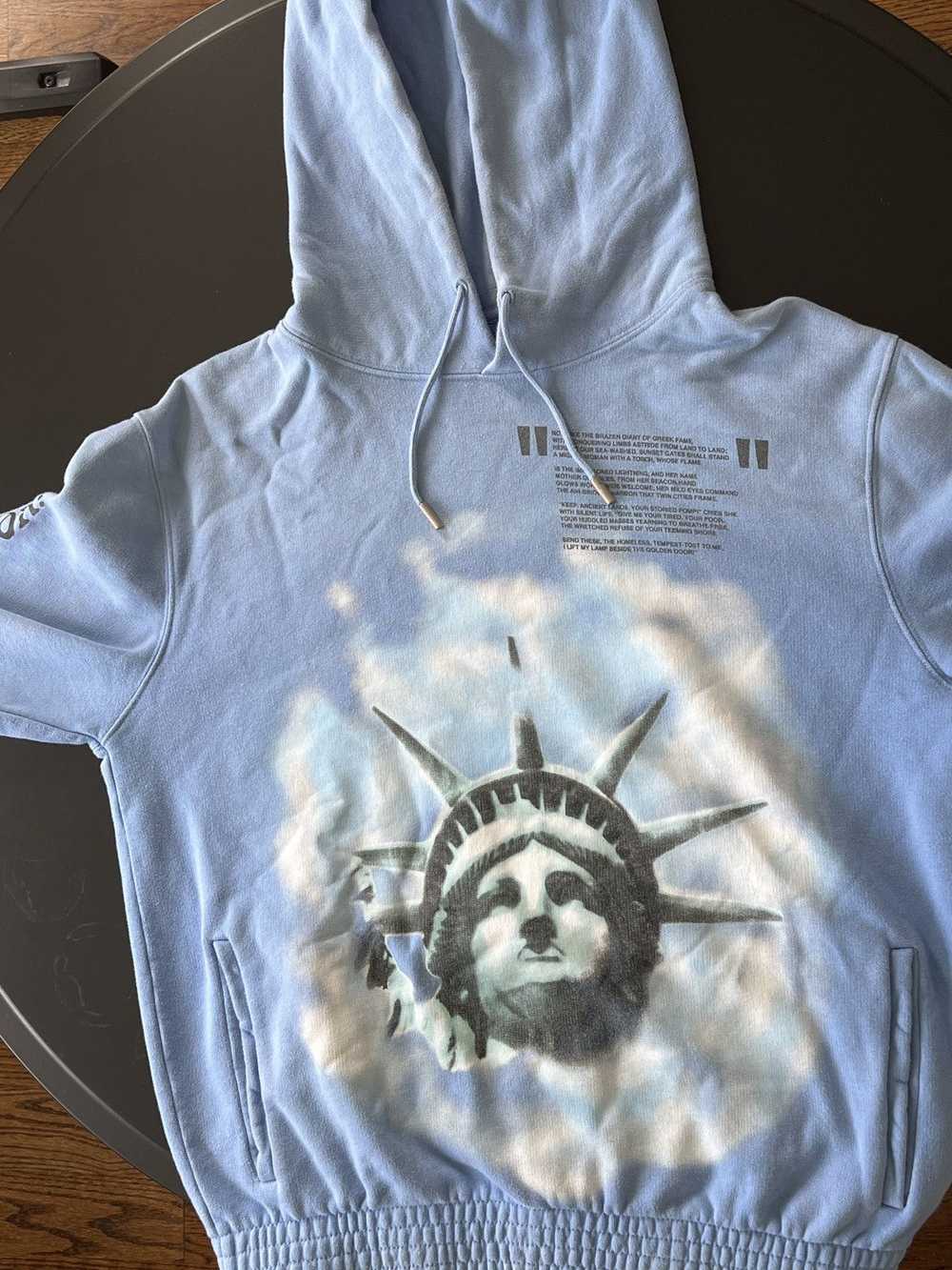 Off-White Baby blue liberty hoodie - image 1