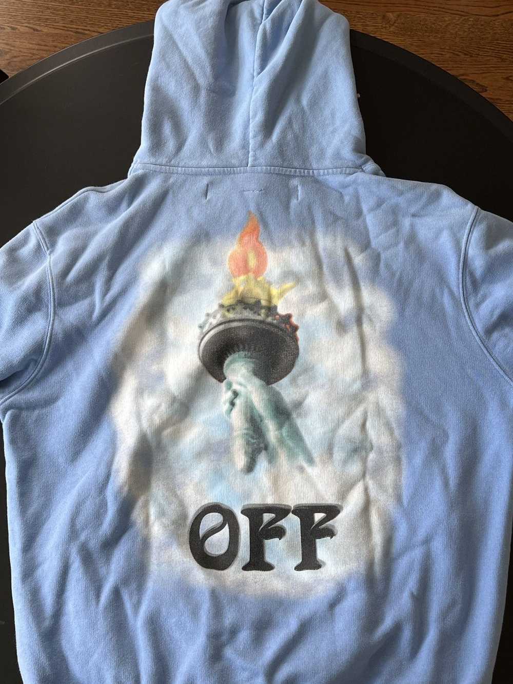 Off-White Baby blue liberty hoodie - image 2