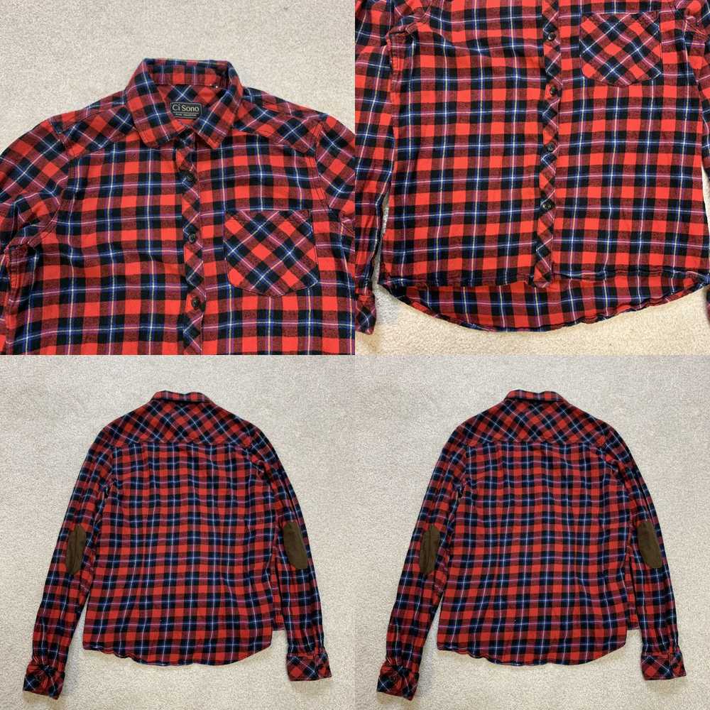 Vintage Ci Sono Women's Red Blue Yellow Plaid Lon… - image 4