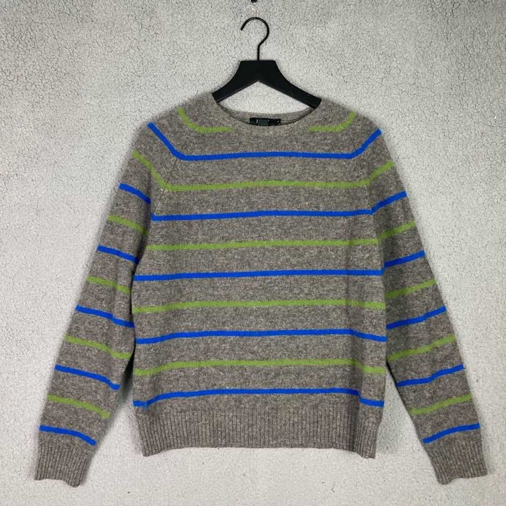 J.Crew J. Crew Wool Sweater Men's L Gray Striped … - image 3