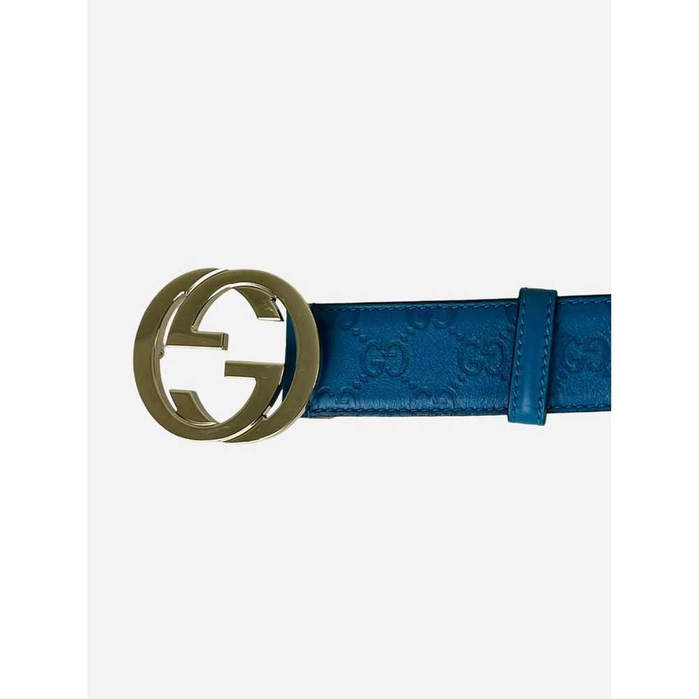 Gucci Interlocking Buckle leather belt - image 3