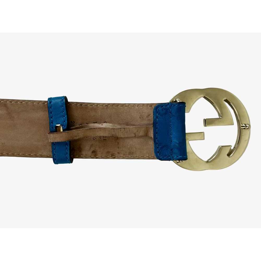 Gucci Interlocking Buckle leather belt - image 6