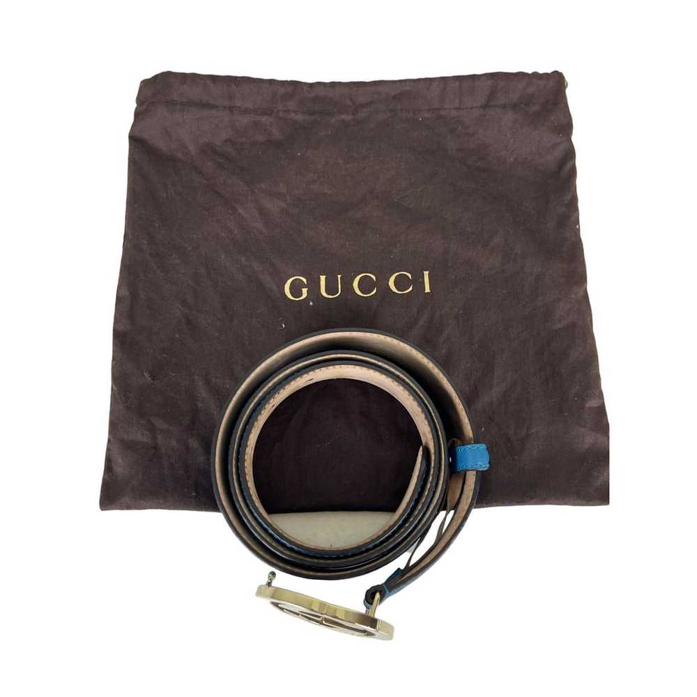 Gucci Interlocking Buckle leather belt - image 8