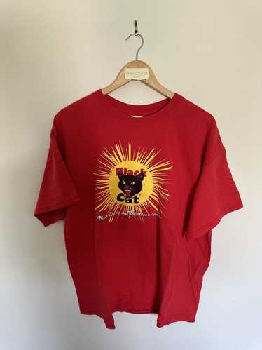 Vintage Y2K Black Cat Firework Promo T Shirt