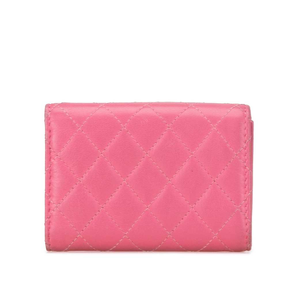 Pink Chanel Lambskin Boy Flap Compact Wallet - image 3