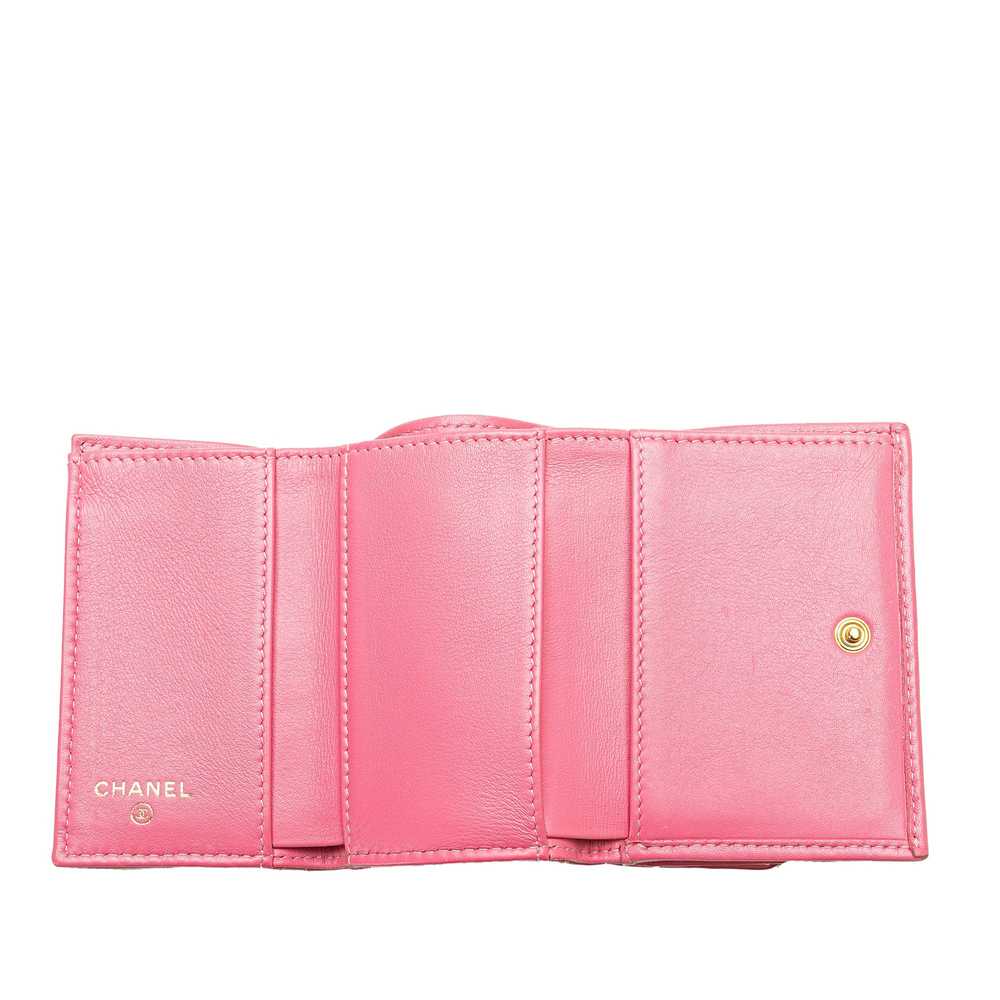 Pink Chanel Lambskin Boy Flap Compact Wallet - image 5