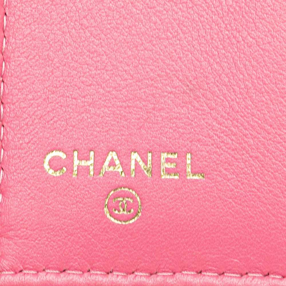 Pink Chanel Lambskin Boy Flap Compact Wallet - image 7