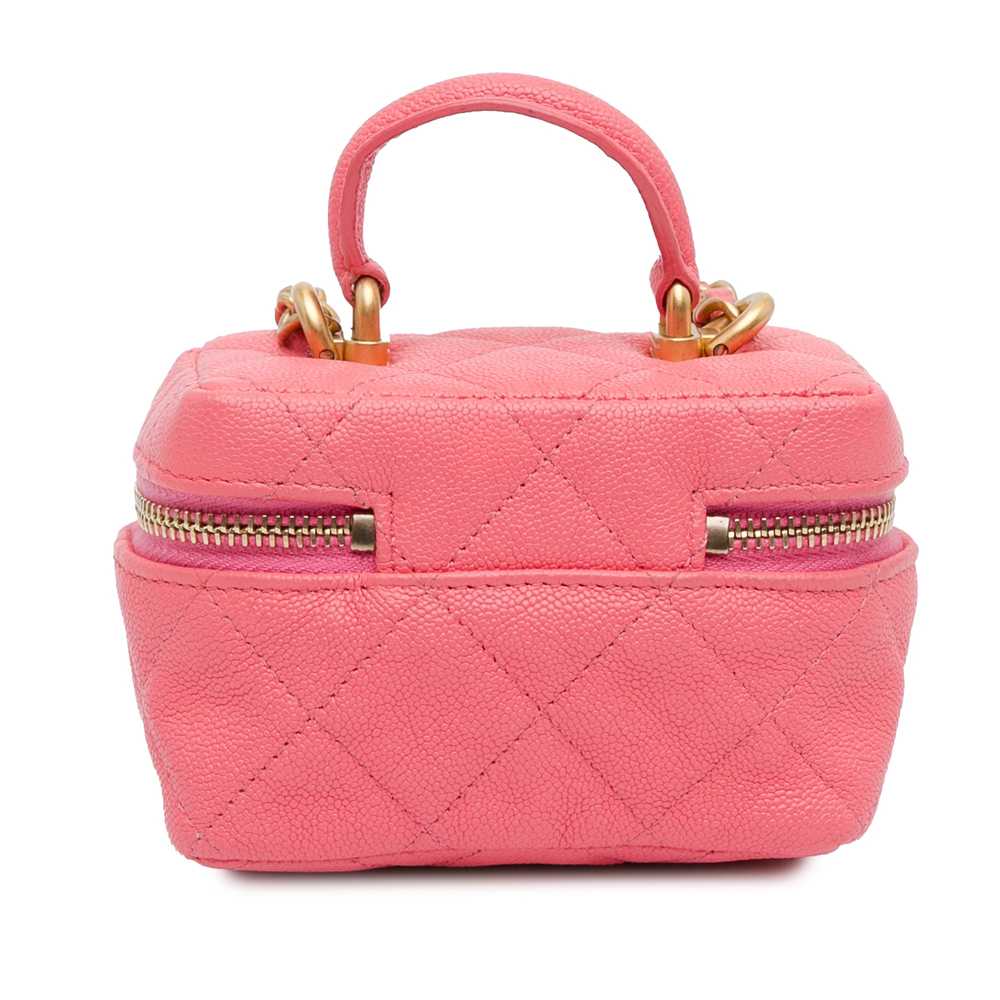 Pink Chanel Micro Caviar Chain Vanity Bag - image 3