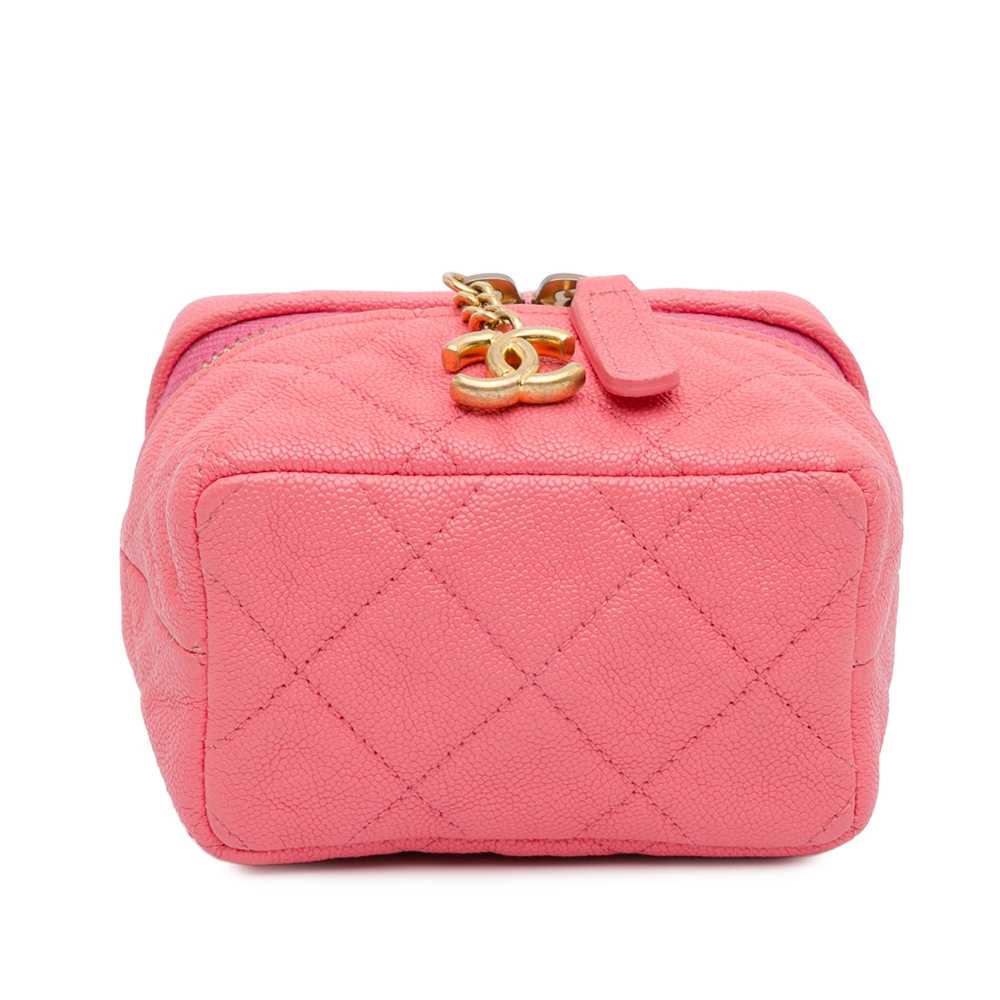 Pink Chanel Micro Caviar Chain Vanity Bag - image 4