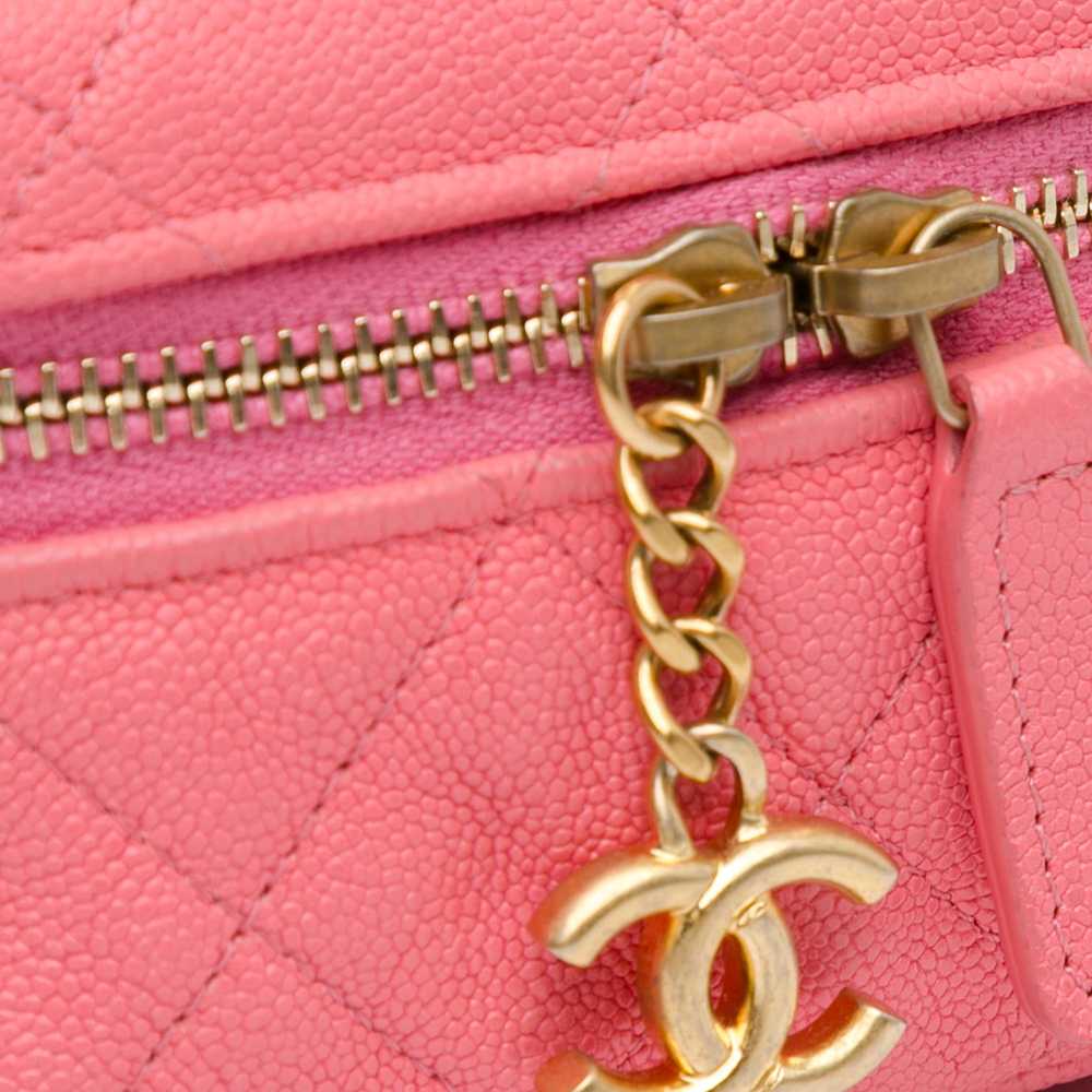 Pink Chanel Micro Caviar Chain Vanity Bag - image 6