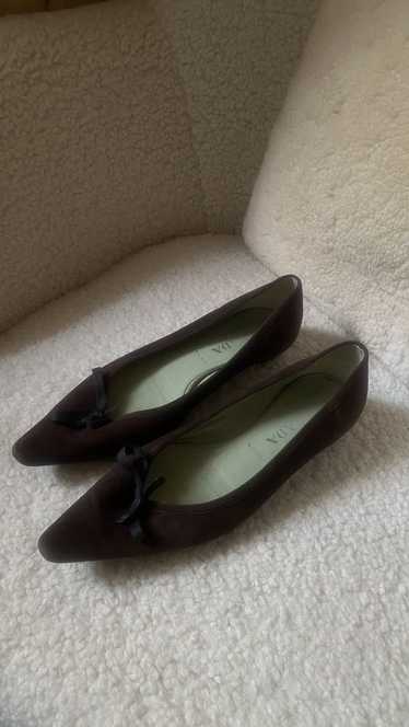 Prada Vintage Brown suede Prada ballet flats size… - image 1