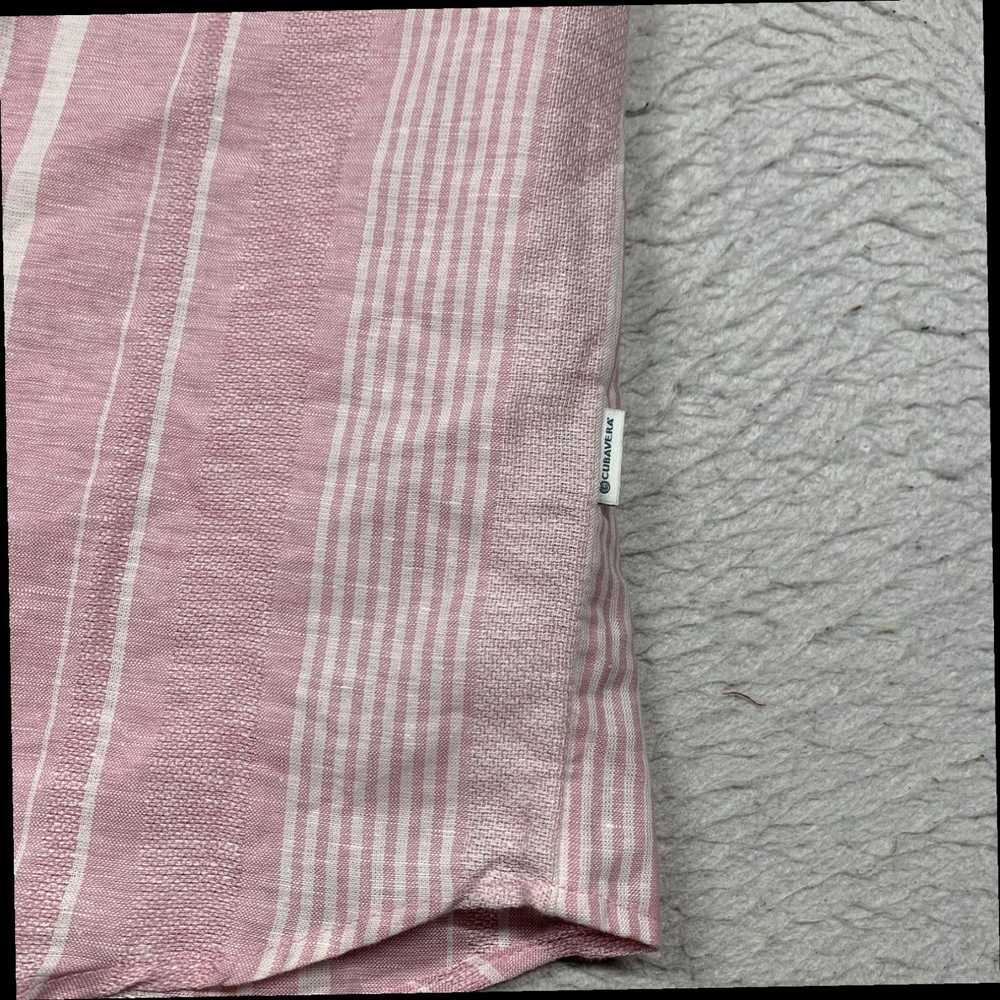 Cubavera Mens XL Pink Striped Linen Cotton Button… - image 4