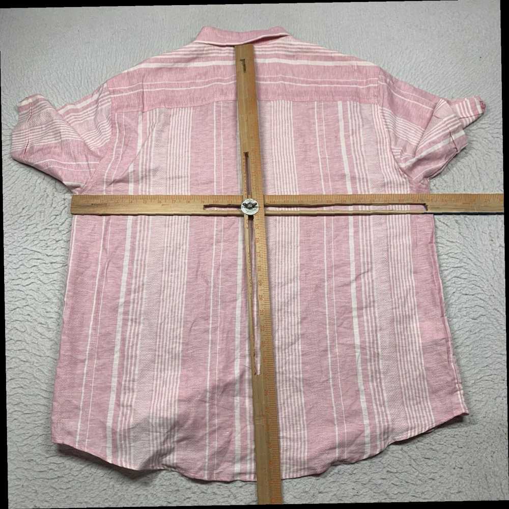 Cubavera Mens XL Pink Striped Linen Cotton Button… - image 7