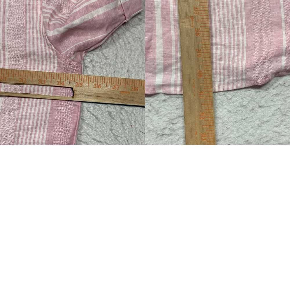 Cubavera Mens XL Pink Striped Linen Cotton Button… - image 8