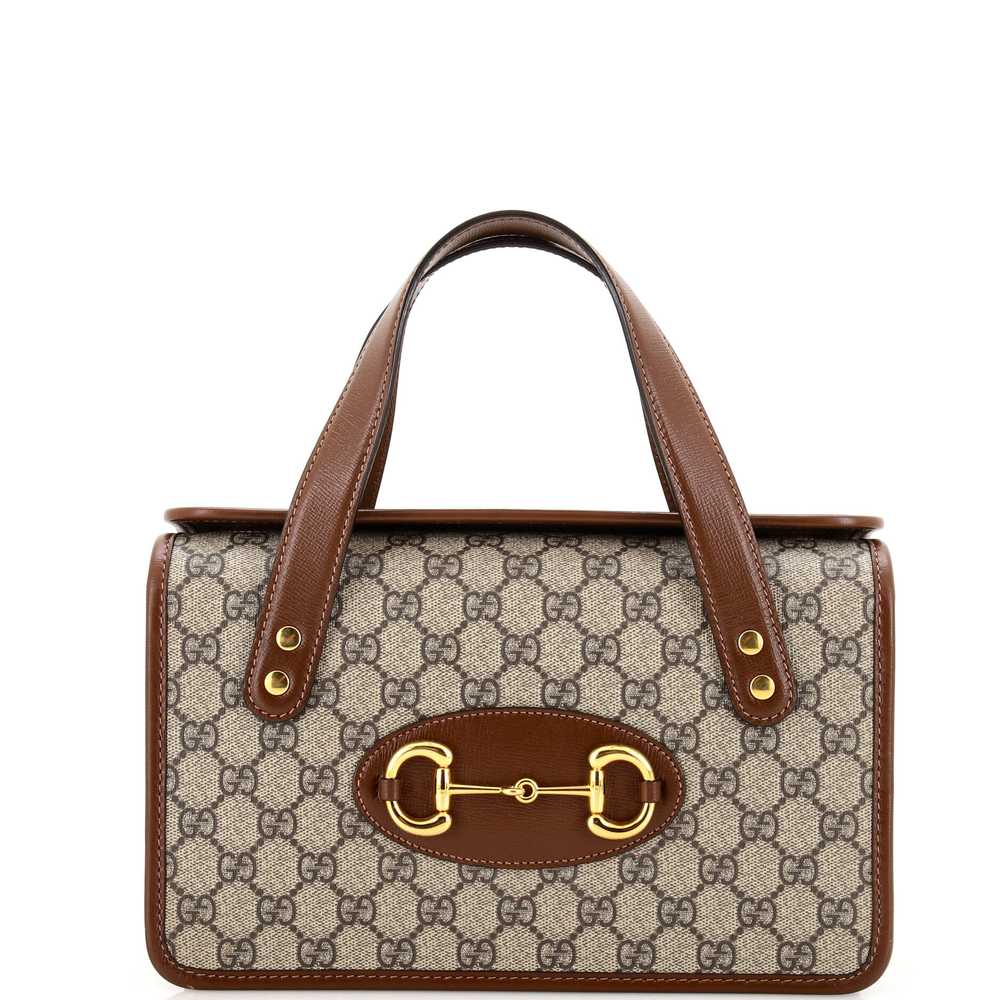 GUCCI Horsebit 1955 Boston Bag GG Coated Canvas S… - image 1